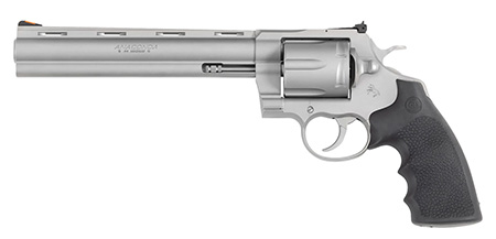 Colt Mfg ANACONDASM8RTS Anaconda  44 Mag 6rd Shot 8" Matte Stainless Vent Rib Barrel, Cylinder  &  Frame, Black Grip