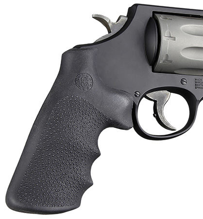 Hogue 19022  Conversion Grip Pistol Grip w/ Finger Grooves Black Overmolded Rubber Fits S&W K/L/N/X/Z Frame