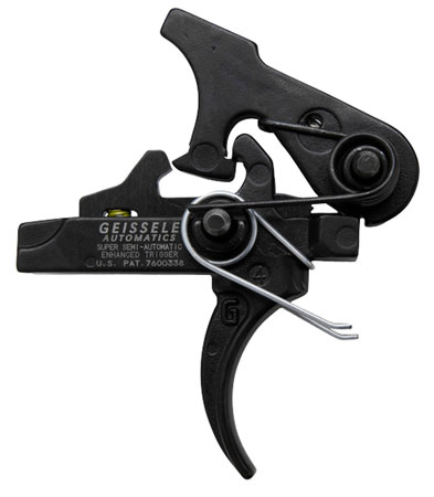 Geissele Automatics 05160 SSA-E  Two-Stage Curved Trigger with 2.90-3.80 lbs Draw Weight  &  Black Oxide Finish for AR-Platform