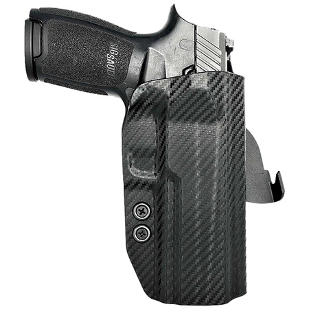 Rounded Gear SSRP320FSCFRHOWBPDL  Paddle Holster OWB Black Carbon Fiber Kydex Fits Sig Sauer P320 Right Hand
