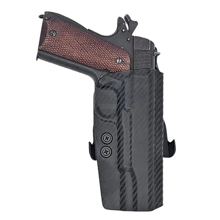Rounded Gear CEX19115NRCFRHOWBPDL  Paddle Holster OWB Black Carbon Fiber Kydex Fits 1911 5" Right Hand