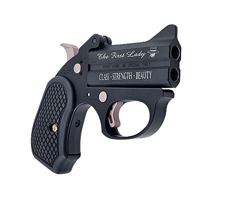 Bond Arms BAFL-BP-38SPL The First Lady Stinger RS 38 Special 2 Shot 3" Black Double Barrel Black Cerakote w/"The First Lady", "Class, Strength, Beauty" Stainless Steel Frame Black Extended B6 Resin Gr