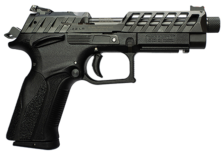 Grand Power 8588005808682 K22 X-Trim Mk23 22 LR 10+1 4.25" Black Barrel, Black Optic Cut/Serrated Slide, Black Steel Frame w/Beavertail, Interchangeable Backstrap Grip