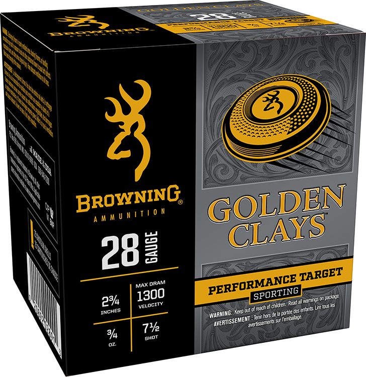 Browning Ammo BGC287 Golden Clays  28Gauge 2.75" 3/4oz 7.5Shot 25 Per Box/10 Case