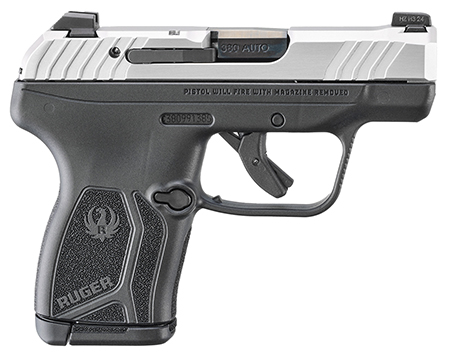 Ruger 13749 LCP Max  Compact Frame 380 ACP 10+1 2.80" Black Oxide Alloy Steel Barrel, Matte Stainless Steel Serrated Slide, Black Polymer Frame, Textured Grip