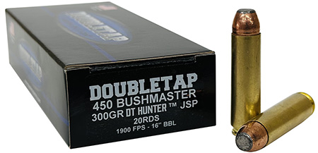 DoubleTap Ammunition 450B300SP   450Bushmaster 300gr Jacketed Soft Point 20 Per Box/25 Case