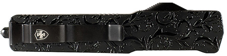 Templar Knife  Premium LW Maiden Gloss Slim 3.25" OTF Drop Point Plain Black Oxide Stonewashed Powder Coated D2 Steel Blade, 5" Black Gloss Aluminum Handle