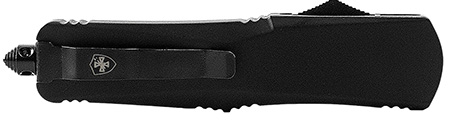 Templar Knife  Gen II  Small 2.75" OTF Tanto Plain Black Oxide Stonewashed 440C SS Blade, 4.25" Black Aluminum/Rubber Handle, Glass Breaker