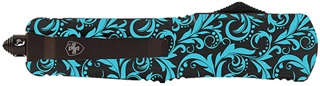 Templar Knife  Gen II Quilt Slim 3.50" OTF Drop Point Plain Black Oxide Stonewashed 440C SS Blade, 5.12" Multi-Color Aluminum Handle, Glass Breaker