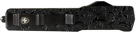 Templar Knife  Premium LW Maiden Gloss Slim OTF Dagger Plain Black Oxide Stonewashed Powder Coated D2 Steel Blade, 5" Black Gloss Aluminum Handle