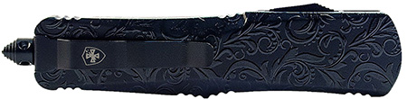Templar Knife  Gen II Maiden Gloss Small 2.75" OTF Tanto Plain Black Oxide Stonewashed 440C SS Blade, 4.25" Black Gloss Aluminum Handle, Glass Breaker
