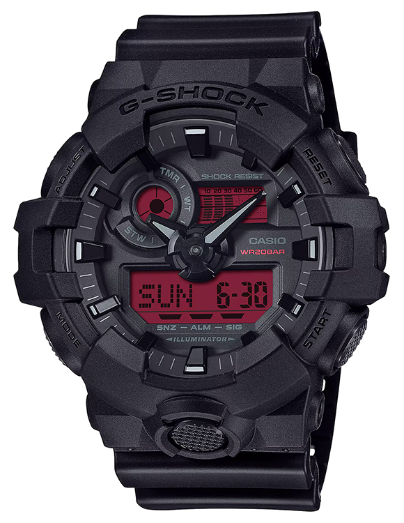 GSHOCK GA700BBR1ACR  ANALOG DIGITAL BLK/RED