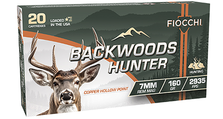 Fiocchi 7RMBHC Backwoods Hunter  7mmRemMag 160gr Copper Hollow Point 20 Per Box/10 Case