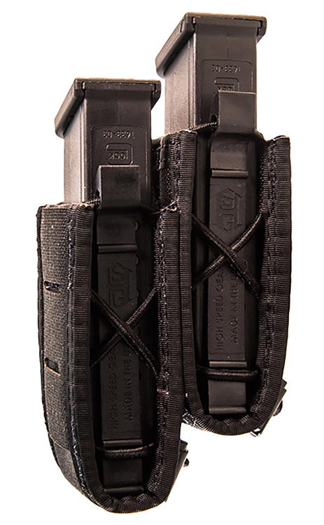 High Speed Gear 41PS02BK Taco Double Duty Staggered Black Nylon Laminate, Pistol