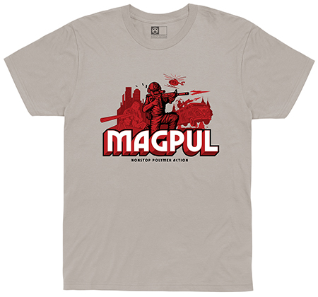 Magpul MAG1221-040 Magpul Nonstop Polymer Action Silver Cotton Short Sleeve XL
