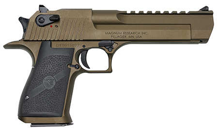 Magnum Research DE50BB Desert Eagle Mark XIX 50 AE 6" 7+1 Burnt Bronze Cerakote Carbon Steel Frame  &  Slide Black Rubber Grip