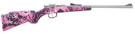 Henry H005RMG Mini Bolt  Youth 22 S/L/LR 1rd 16.25" Matte Stainless Steel Barrel, Matte Drilled  &  Tapped Stainless Steel Receiver, Muddy Girl Fixed w/Pistol Grip Synthetic Stock, Right Hand