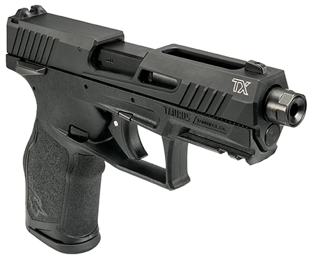 Taurus 1-2TX22141-5X10 TX22  Full Size Frame 22 LR 10+1 4.60" Black Threaded Barrel, Black Serrated Slide, Black Polymer Frame w/Picatinny Rail, Ergonomic Grip, 5 Mags