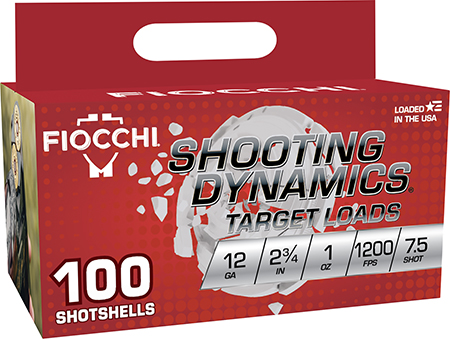 Fiocchi 12SDB17 Shooting Dynamics  12Gauge 2.75" 1oz 7.5Shot 100 Per Box/2 Case