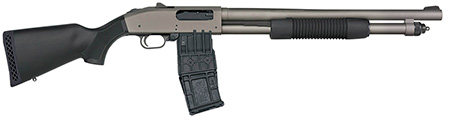 Mossberg 50219 590M  12 Gauge 10+1 18.50" Tungsten Gray Cerakote Barrel  &  Steel Drilled  &  Tapped Receiver, Magpul SGA Safety Orange Synthetic Stock