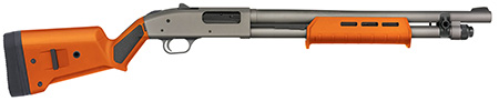 Mossberg 50792 590A1 Pro 12 Gauge Pump 3" 6+1 18.50" Tungsten Gray Cerakote Heavy Walled Barrel, Tungsten Gray Cerakote Steel Drilled  &  Tapped Receiver, Magpul SGA Safety Orange Synthetic Stock
