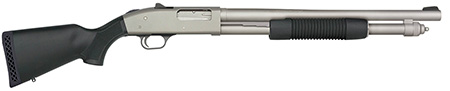 Mossberg 50793 590A1 Pro 12 Gauge 6+1 18.50" Silver Marinecote Barrel  &  Steel Receiver, Black Synthetic Stock