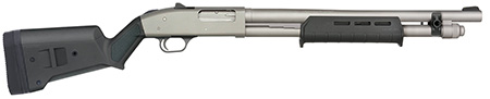 Mossberg 50794 590A1 Pro 12 Gauge 6+1 18.50" Silver Marinecote Silver Barrel  &  Receiver, Black Synthetic Stock
