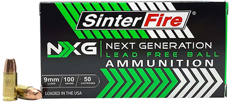 SinterFire Inc SF9100NXGLF9mm Luger 100gr 50 Per Box/20 Case