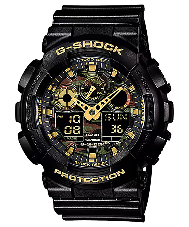 GSHOCK GA100CF1A9    ANALOG DIGITAL BLK/CAMO DIAL