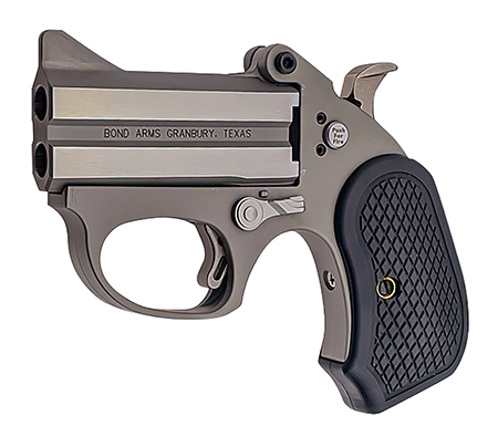 Bond Arms BAHB Honey B  22 Mag 2 Shot 3" Black Rough  &  Tumble Stainless Steel Barrel  &  Frame, Black Extended B6 Resin Grips