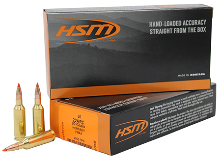 HSM 22ARC3N Varmint  22ARC 60gr V-Max 20 Per Box/25 Case
