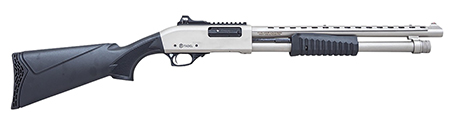 Citadel FRMN2020SYN Mariner  Full Size 20 Gauge Pump 3" 4+1 18.50" Nickel Finished Heat Shield Barrel, Nickel Finished Aluminum Receiver w/Picatinny Rail, Black Fixed Synthetic Stock