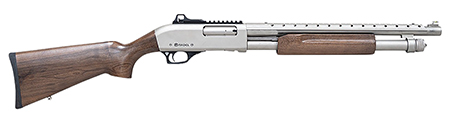 Citadel FRMN2020NKL Mariner  Full Size 20 Gauge Pump 3" 4+1 18.50" Nickel Finished Heat Shield Barrel, Nickel Finished Aluminum Receiver w/Picatinny Rail, Black Fixed Walnut Stock