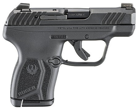 Ruger 13760 LCP Max  Compact Frame 380 ACP 10+1 2.80" Black Oxide Alloy Steel Barrel, Black Nitride Alloy Steel Serrated Slide, Black Polymer Frame, Textured Grip, Manual Safety