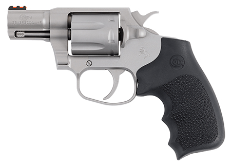 Colt Mfg COBRASM2RFO Cobra  38 Special +P 6rd Shot 2" Matte Stainless Barrel, Cylinder  &  Frame, Black Hogue Overmolded Grip, Exposed Hammer