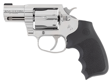 Colt Mfg KCOBRASB2RBBS King Cobra  357 Mag 6rd Shot 2" Stainless Steel Barrel, Cylinder  &  Frame, Black Hogue Overmolded Grip, Exposed Hammer, DA/SA