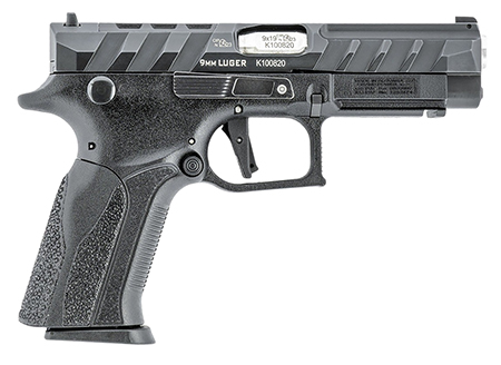 Grand Power 8588005808668 Q100 Mk23 9mm Luger 15+1 4.25" Stainless Rotating Barrel, Black Steel Optic Ready/Serrated Slide, Black Steel Frame w/Accessory Rail  &  Beavertail, Textured Grip