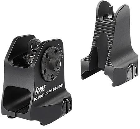 Daniel Defense 1908809116 AR-15 Iron Sight Set  Black Hardcoat Anodized Fixed Front  &  Rear Sight