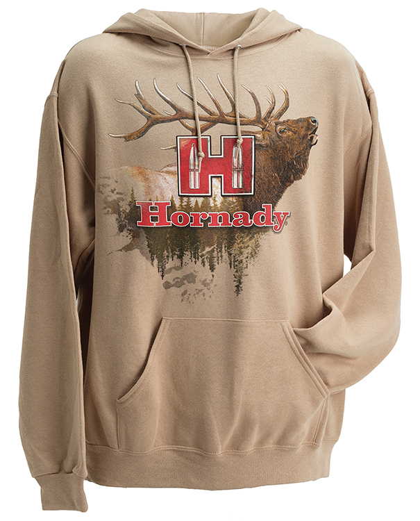 Hornady 99612M Elk  Medium Tan/Khaki Hoodie Poly-Cotton