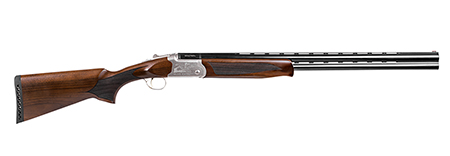 Girsan  Balikli Blue Label 12 Gauge Break Open 2.50" 2rd 28" Blue Polished Over/Under Vent Rib Barrel, Engraved Silver Aluminum Receiver, Fixed Turkish Walnut Stock, 5 Mobil Chokes