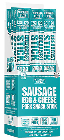 Wicked Cutz WCBR12SEC Sausage Egg  &  Cheese Breakfast Sticks  12 Pack
