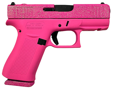 Glock PX4350204NFRMOSPIX G43X MOS Slim Sub-Compact 9mm Luger 10+1 3.41" Black GMB Barrel, Pixie Glitter Cerakote Steel Optic Ready/Serrated Slide, Pixie Cerakote Polymer Frame  &  Grip, Ambidextrous