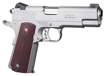Ed Brown EC18SS45 1911 Executive Commander 45 ACP 7+1 4.25" Stainless Steel Barrel, Serrated Slide  &  Frame, Right Hand