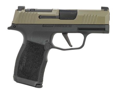 Sig Sauer 365X9GXR3P P365X  Micro-Compact 9mm Luger 12+1 3.10" Black Moss Green Stainless Steel Optic Ready/Serrated Slide, Black Stainless Steel Frame w/Accessory Rail, Textured Grip, RMSc Footprint