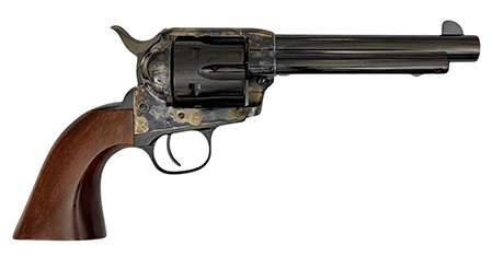 Taylors  &  Company 551018 1873 Cattleman Uberti 9mm Luger 6 Shot 5.50" Blued Round Barrel, Cylinder  &  Steel Frame, Exposed Hammer