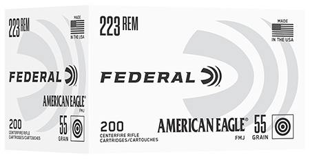 Federal AE223C American Eagle  223Rem 55gr Full Metal Jacket 200 Per Box/5 Case