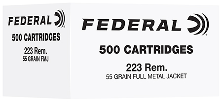 Federal FC223F500   223Rem 55gr Full Metal Jacket 500 Per Box/2 Case