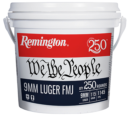 Remington Ammunition 21385   9mmLuger 115gr Full Metal Jacket 250 Per Box/4 Case