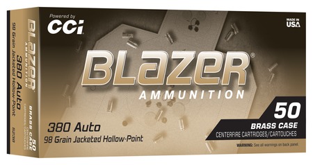 CCI 5238 Blazer  380ACP 98gr Jacketed Hollow Point 50/Box