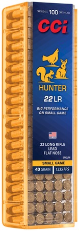 CCI 3R40LFN Hunter  22LR 40gr Lead Flat Nose 100 Per Box/50 Case
